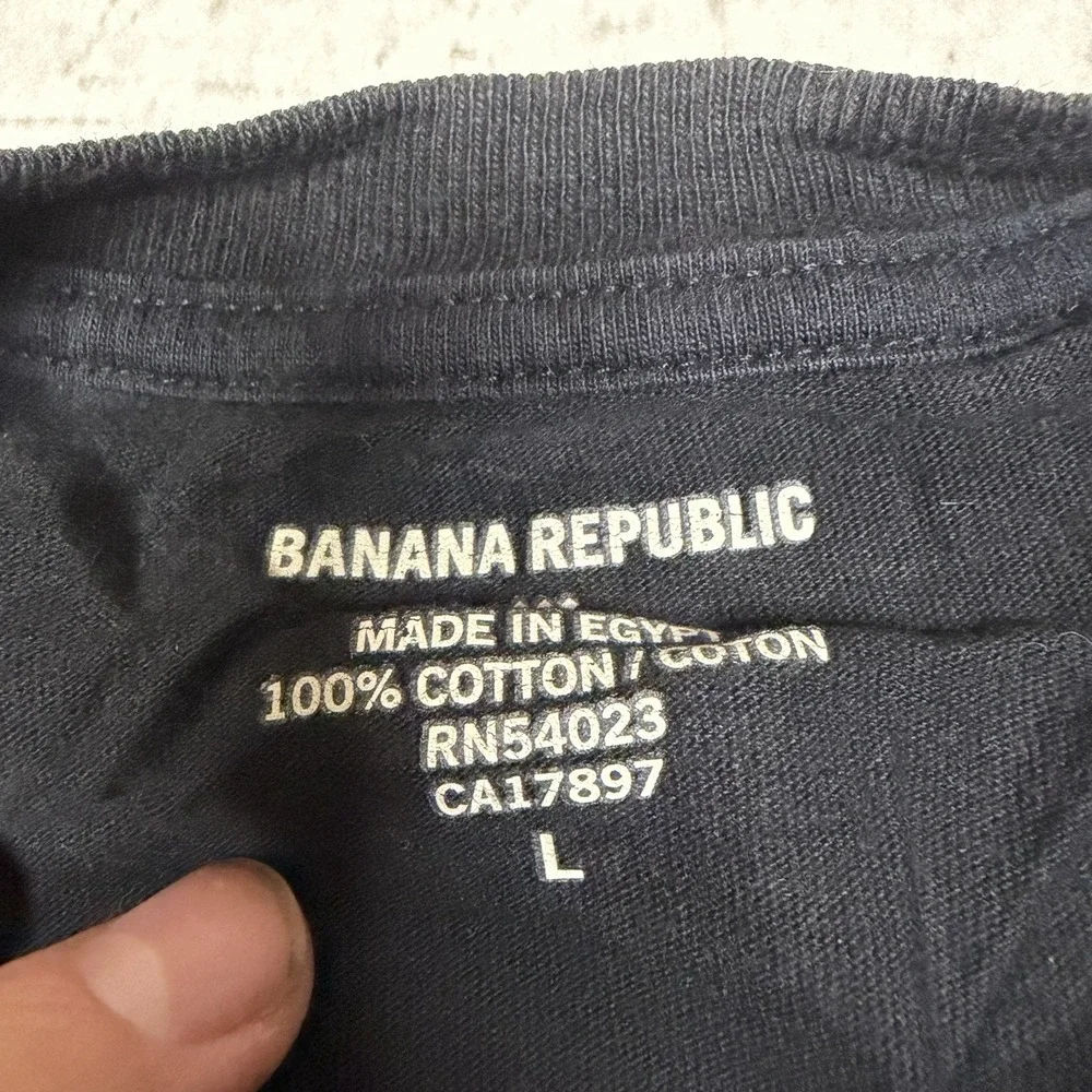 Banana Republic Y2K Shirt Ship Blueprint Faded Black Short Sleeve Size Large